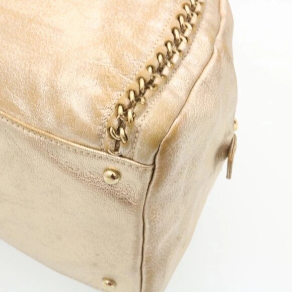 CHANEL Grained Calf Skin Tote Bag Leather White CC Auth 28380A - Picture 4 of 16